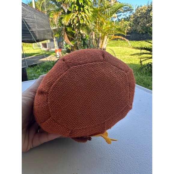 Happy Harvest Fall Season Stuffed Burlap Pumpkin Thanksgiving Shelf Sitter Decor - Picture 4 of 4